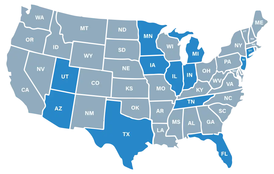 Thorn Creek Pet Business Insurance, service area map